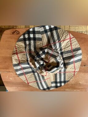 Burberry Cream and Tan Check Cotton Garment